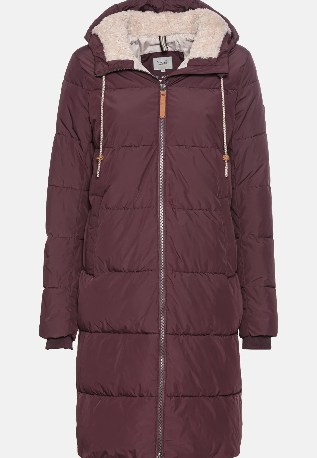 Damen Camel Active Jacken & Westen^Langer Puffermantel mit gefütterter Kapuze