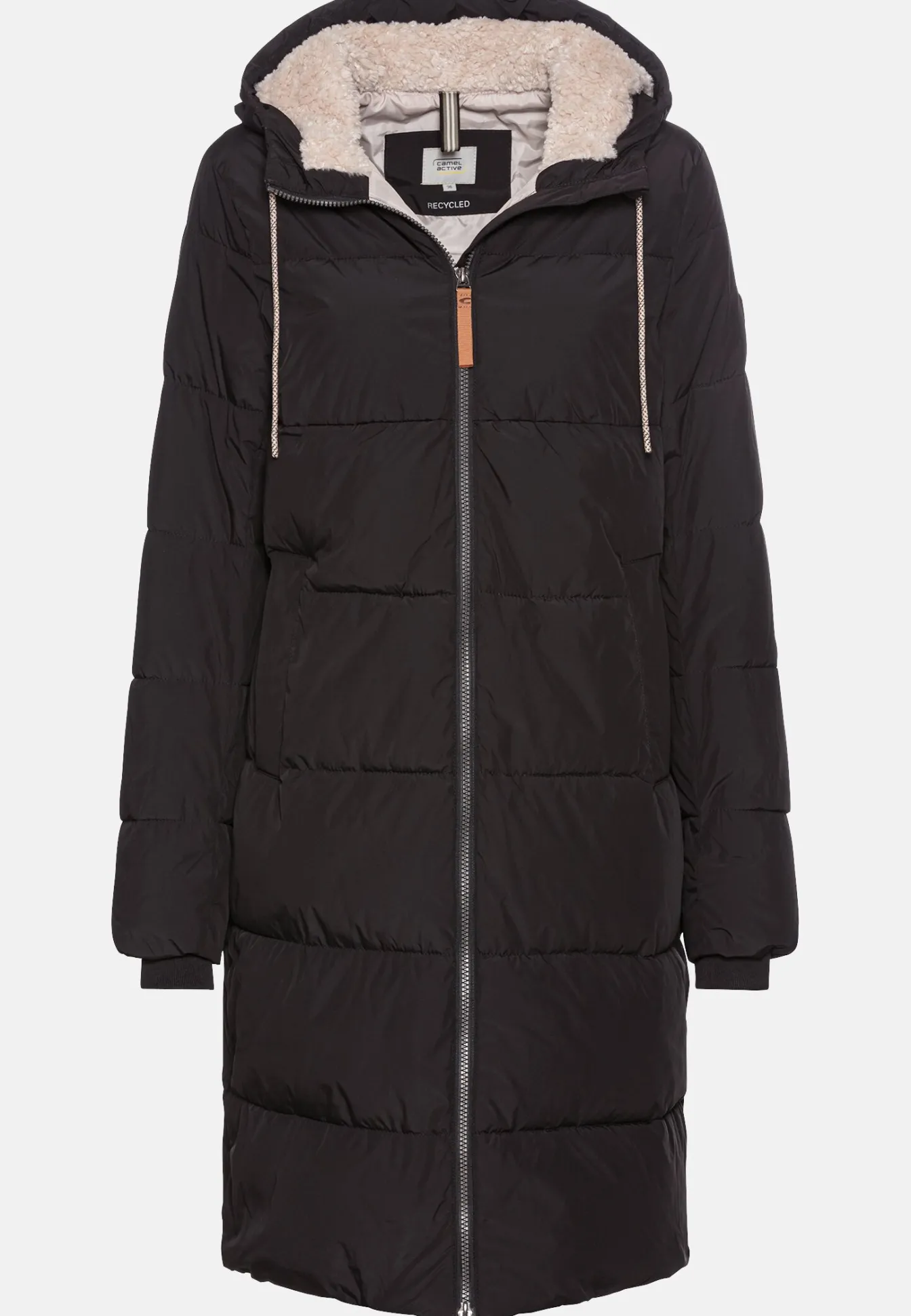 Damen Camel Active Jacken & Westen^Langer Puffermantel mit gefütterter Kapuze