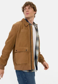 Herren Camel Active Jacken & Westen^Leder Blouson mit Hemdkragen
