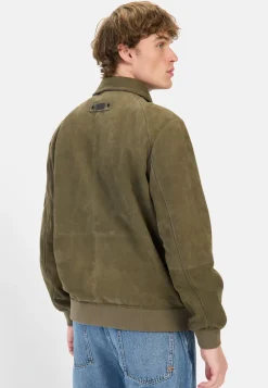 Herren Camel Active Jacken & Westen^Leder Blouson mit Hemdkragen