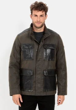 Herren Camel Active Jacken & Westen^Leder Blouson mit Materialkontrast