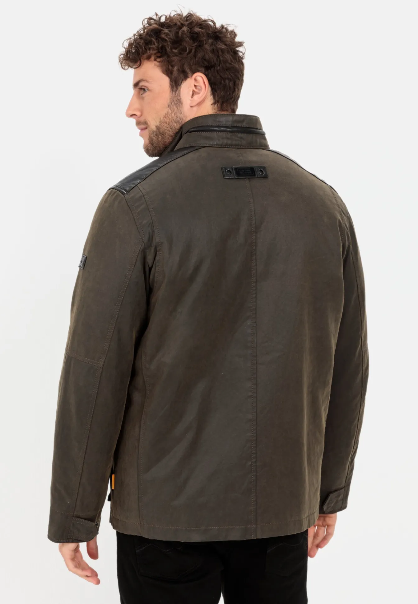 Herren Camel Active Jacken & Westen^Leder Blouson mit Materialkontrast