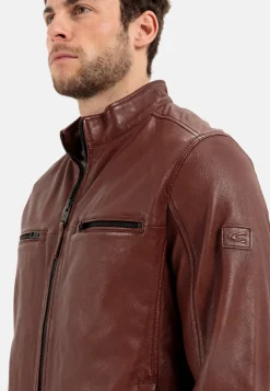 Herren Camel Active Jacken & Westen^Leder Blouson mit Stehkragen