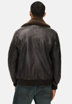 Herren Camel Active Jacken & Westen^Lederjacke mit Innentaschen