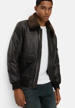Herren Camel Active Jacken & Westen^Lederjacke mit Innentaschen