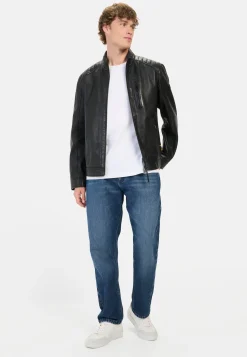 Herren Camel Active Jacken & Westen^Lederjacke mit Reißverschlusstaschen