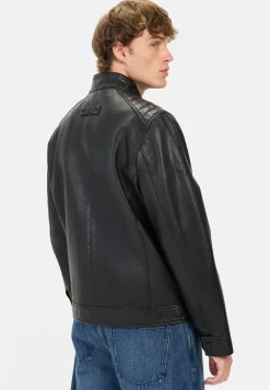 Herren Camel Active Jacken & Westen^Lederjacke mit Reißverschlusstaschen