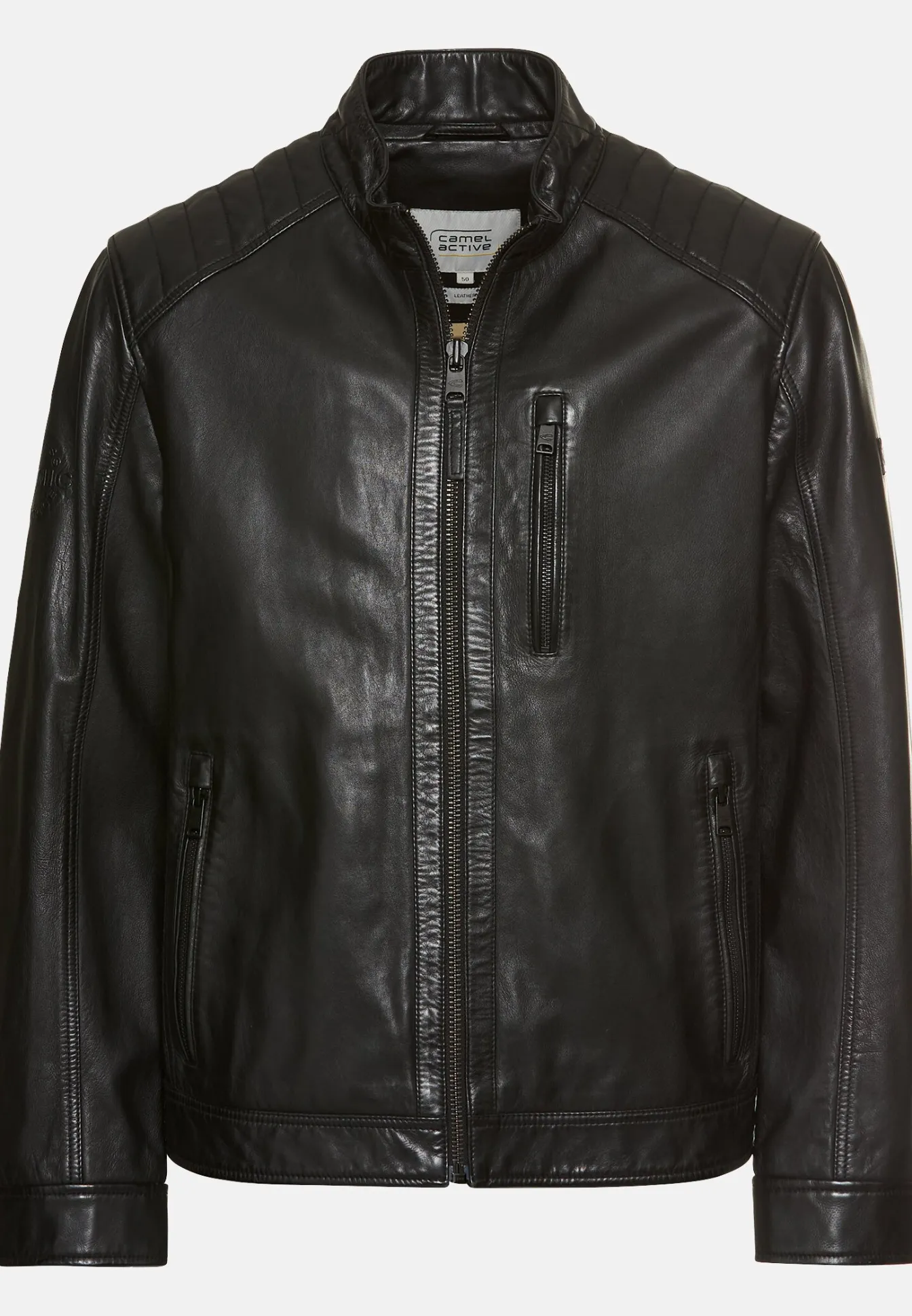 Herren Camel Active Jacken & Westen^Lederjacke mit Reißverschlusstaschen