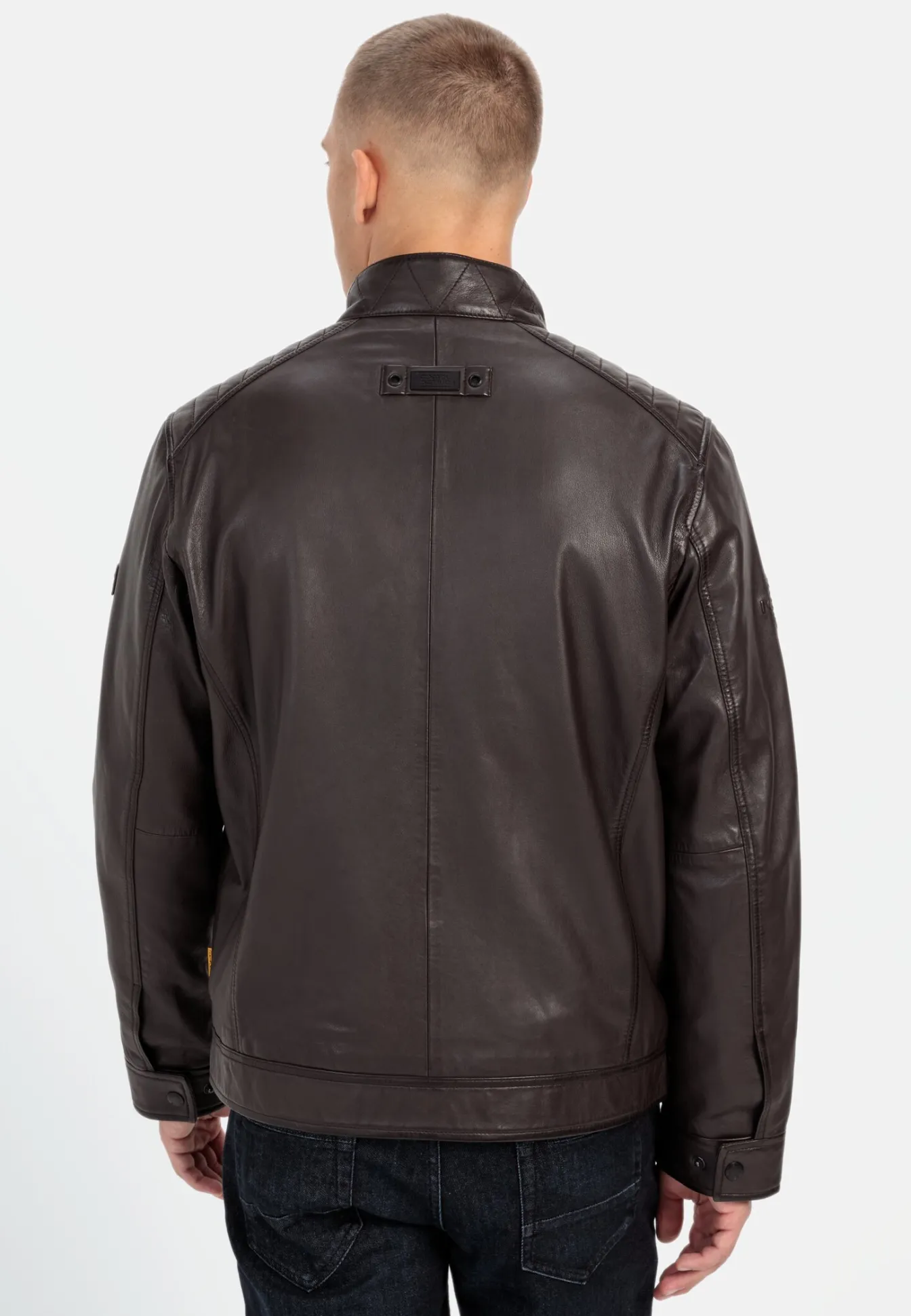 Herren Camel Active Jacken & Westen^Lederjacke mit Stehkragen