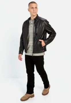 Herren Camel Active Jacken & Westen^Lederjacke mit Stehkragen