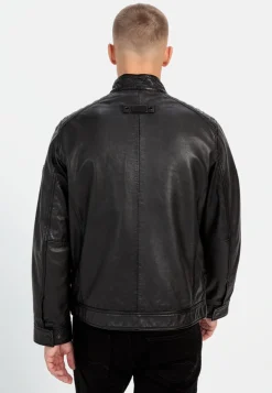 Herren Camel Active Jacken & Westen^Lederjacke mit Stehkragen