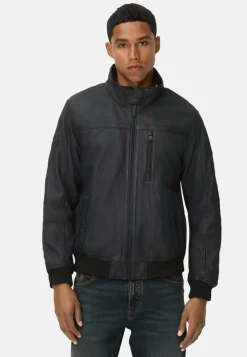 Herren Camel Active Jacken & Westen^Lederjacke mit Stehkragen