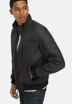 Herren Camel Active Jacken & Westen^Lederjacke mit Stehkragen