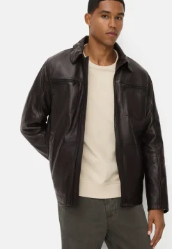 Herren Camel Active Jacken & Westen^Lederjacke mit Steppfutter
