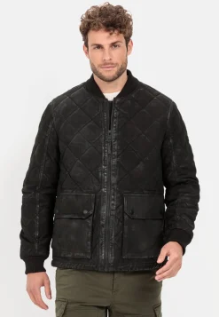 Herren Camel Active Jacken & Westen^Leder-Steppjacke mit Strickkragen