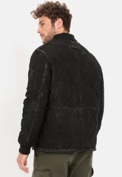 Herren Camel Active Jacken & Westen^Leder-Steppjacke mit Strickkragen
