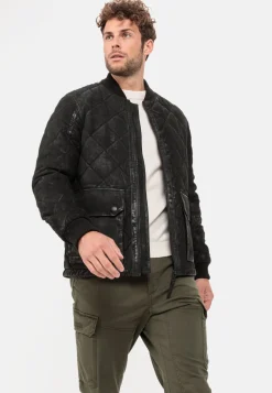 Herren Camel Active Jacken & Westen^Leder-Steppjacke mit Strickkragen