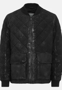 Herren Camel Active Jacken & Westen^Leder-Steppjacke mit Strickkragen