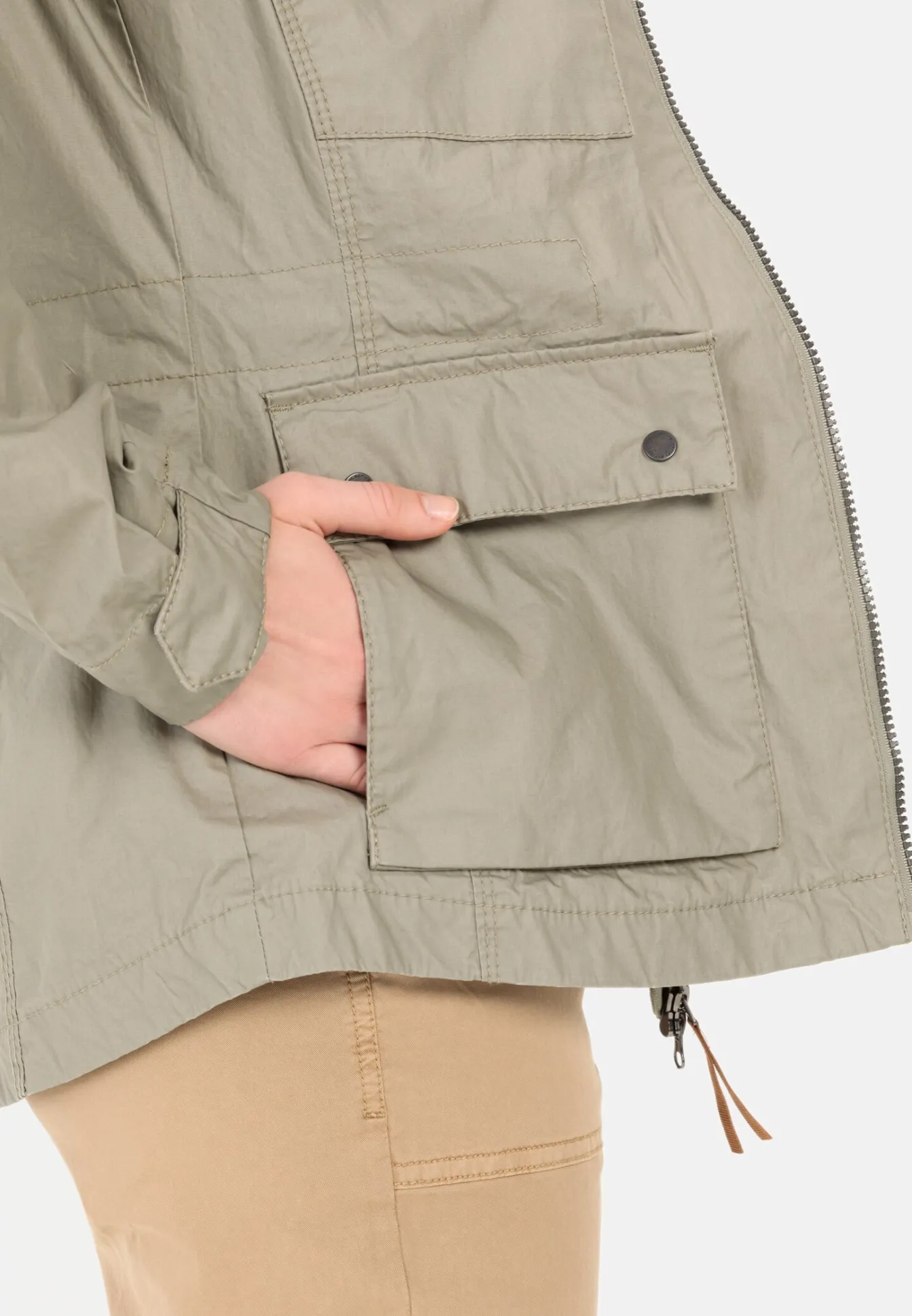 Damen Camel Active Jacken & Westen^Leichte Jacke aus reiner Baumwolle im Vintage Look