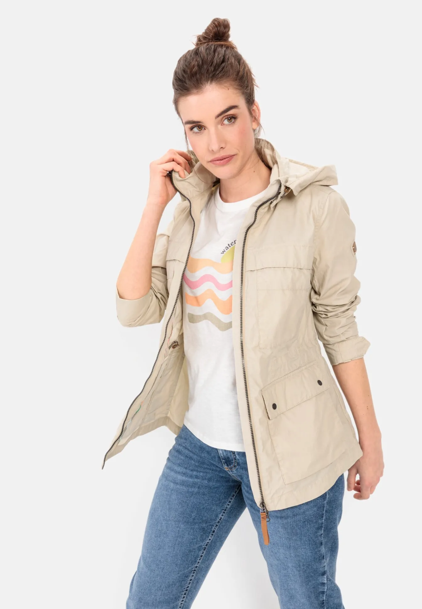 Damen Camel Active Jacken & Westen^Leichte Jacke mit abnehmbarer Kapuze
