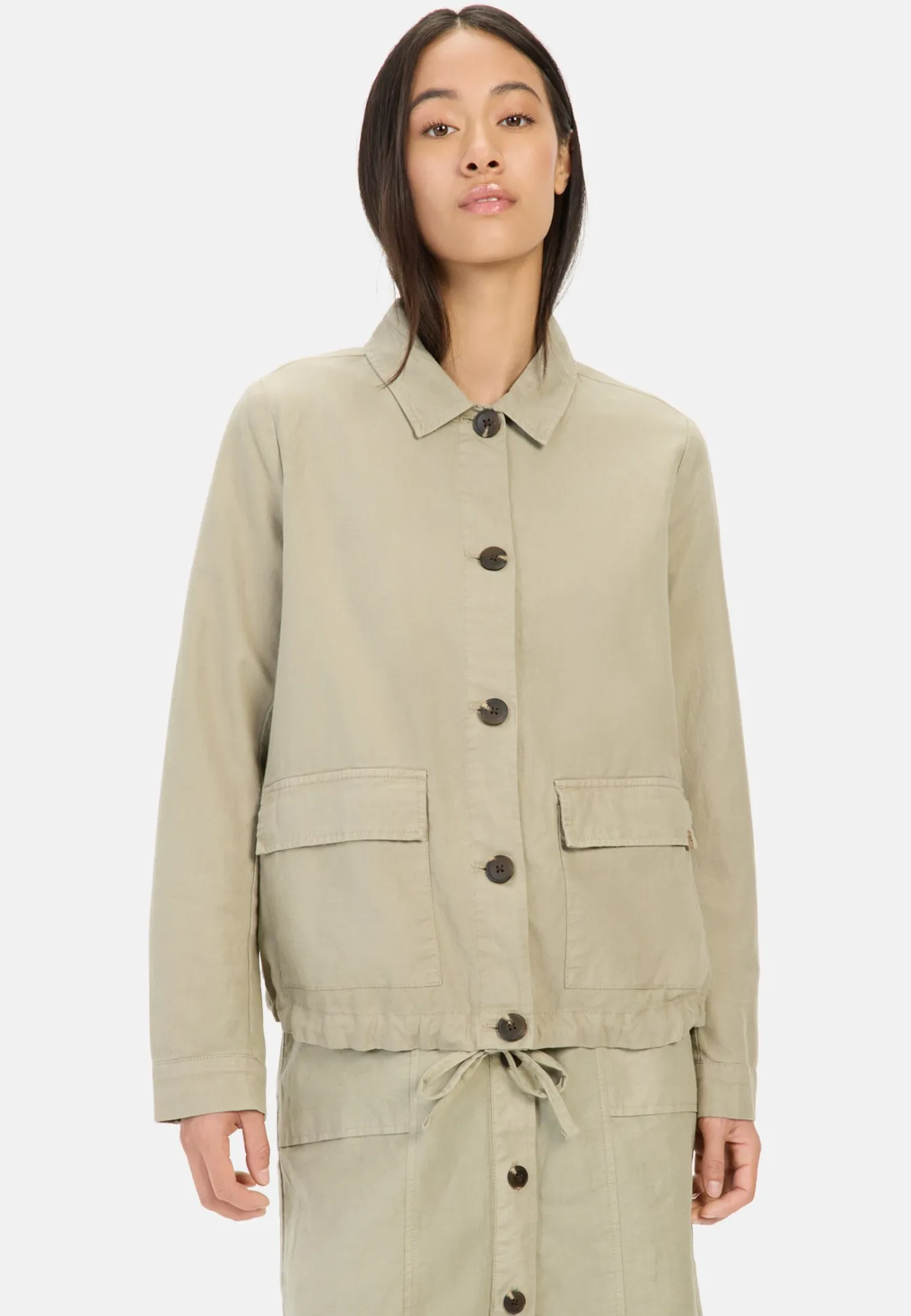 Damen Camel Active Overshirts|Jacken & Westen^Leichter Blazer aus einem Leinenmix