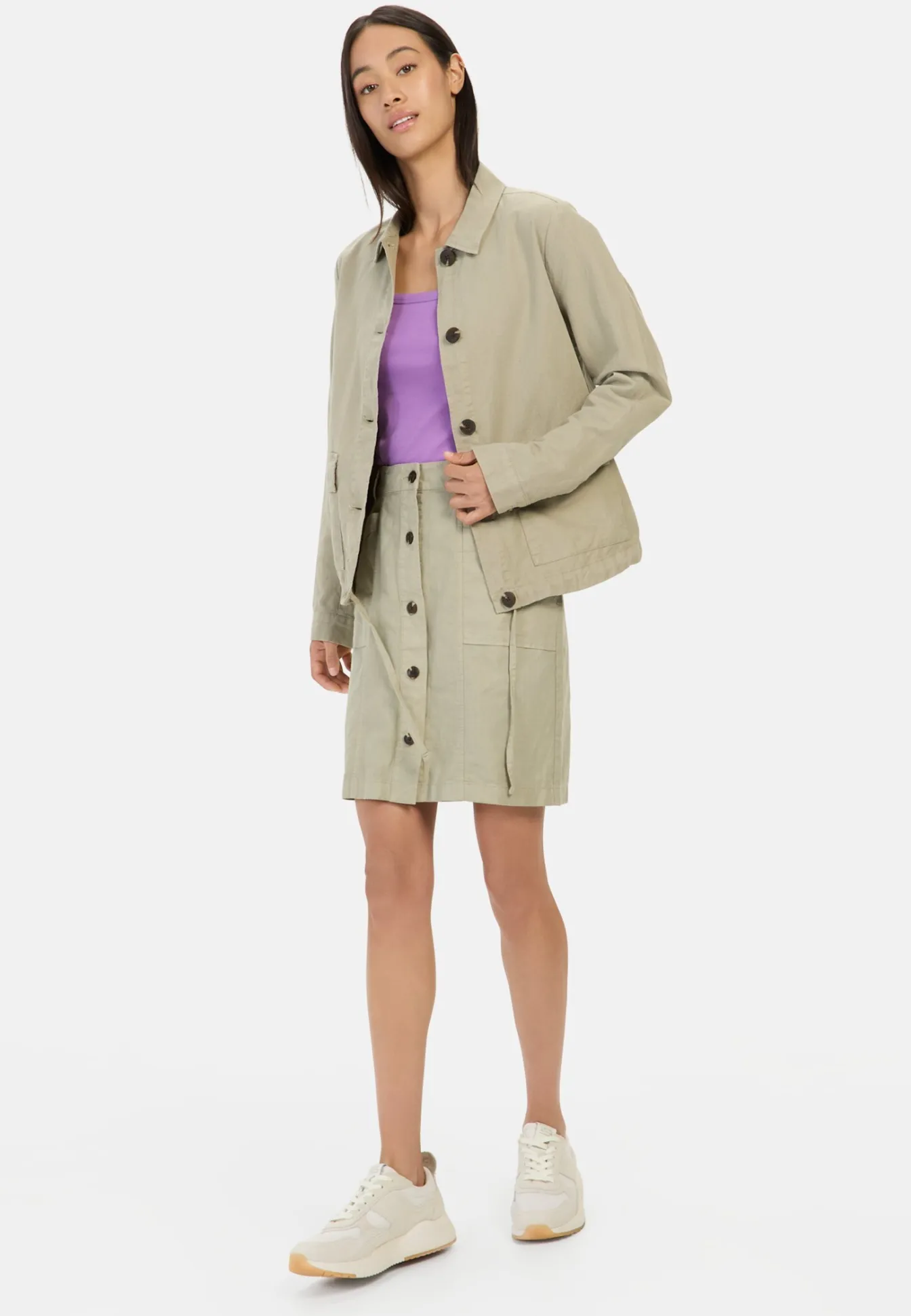 Damen Camel Active Overshirts|Jacken & Westen^Leichter Blazer aus einem Leinenmix