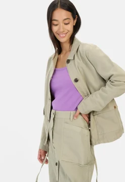 Damen Camel Active Overshirts|Jacken & Westen^Leichter Blazer aus einem Leinenmix