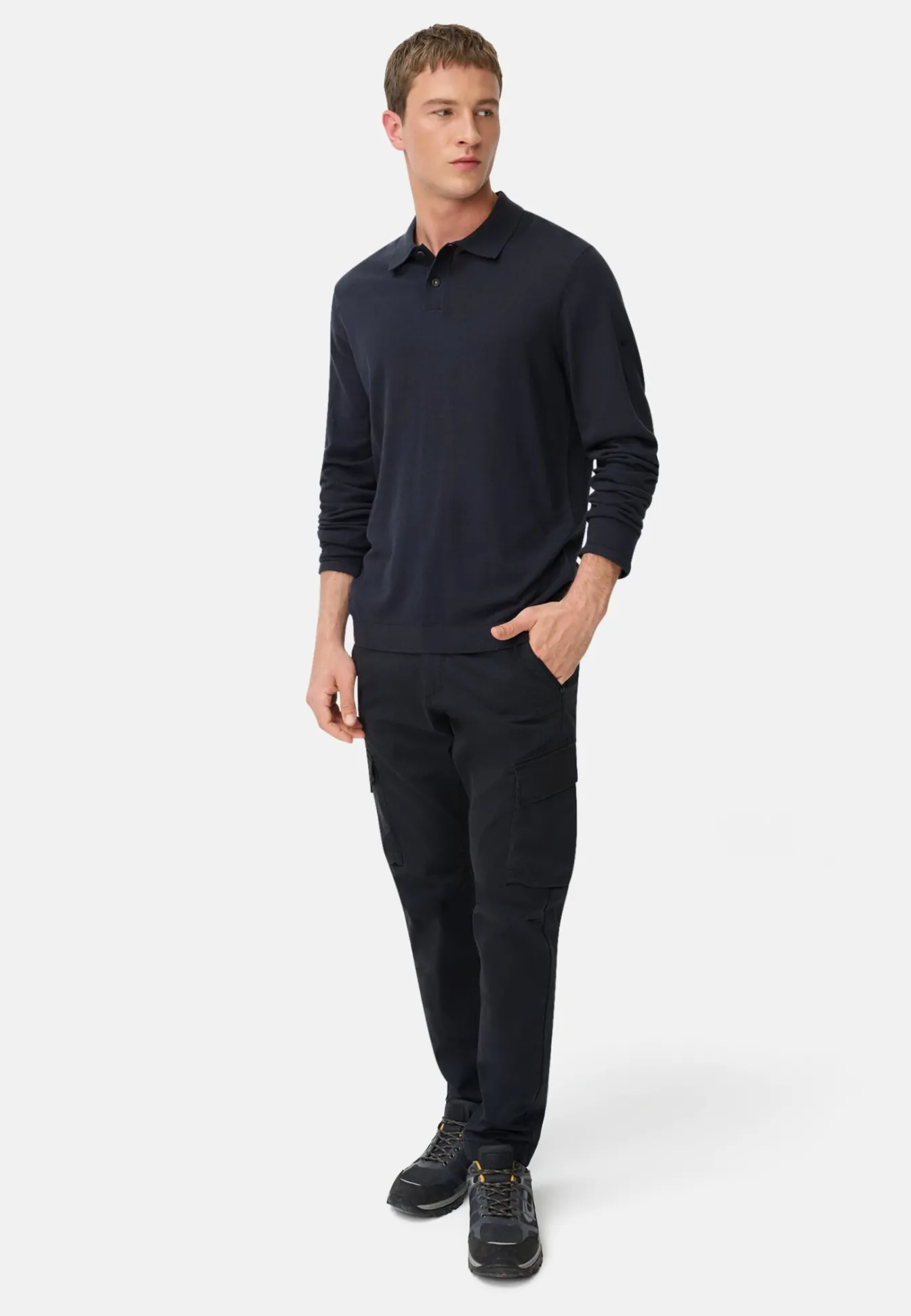 Herren Camel Active T-Shirts & Polos^Leichtes Langarm Polo aus reiner Baumwolle