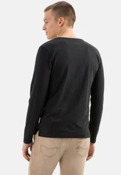 Herren Camel Active T-Shirts & Polos^Leichtes Langarmshirt mit Henley Kragen aus Organic Cotton