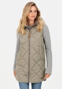Damen Camel Active Jacken & Westen^Longweste mit Kapuze aus recyceltem Polyester