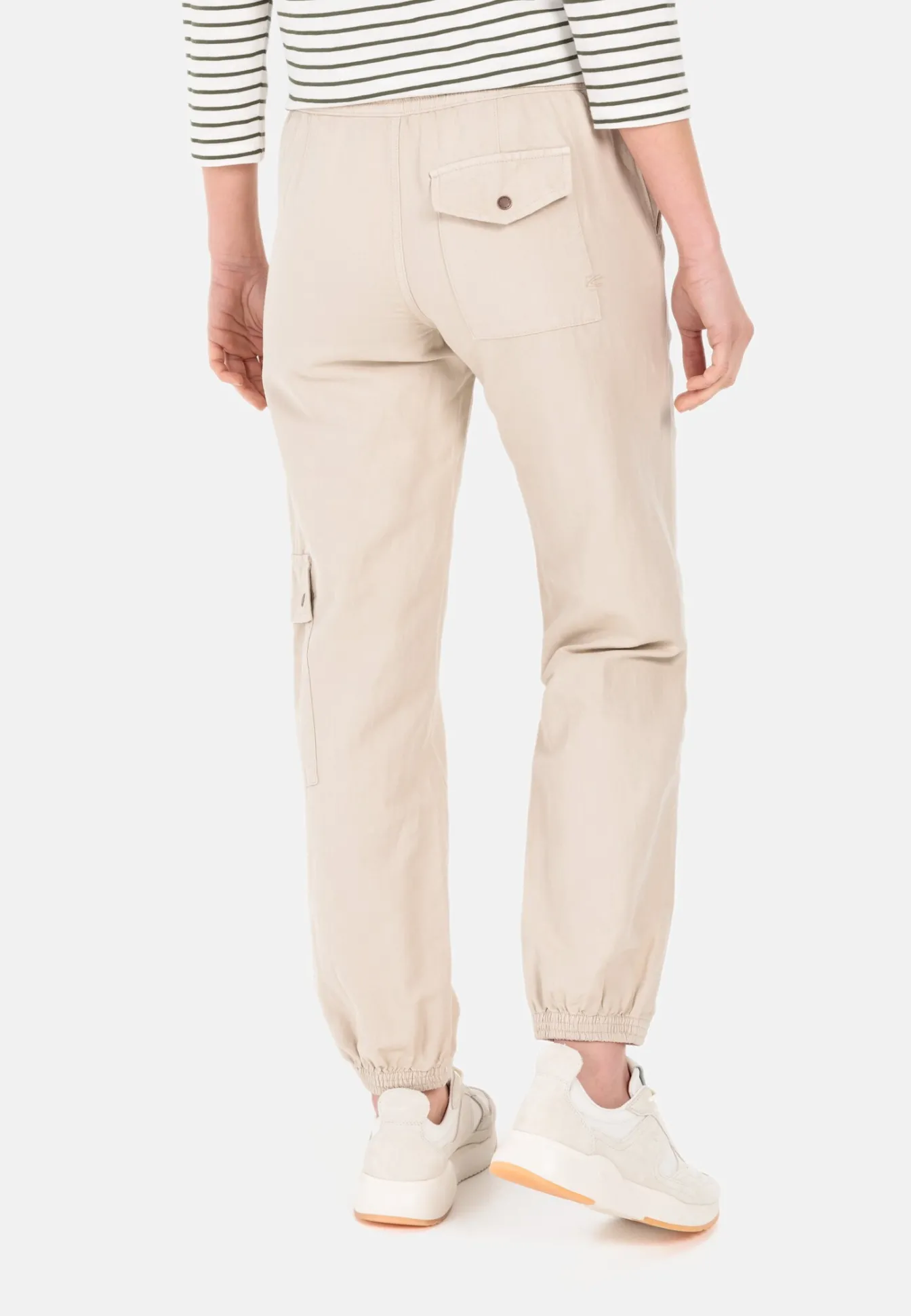 Damen Camel Active Hosen^Loose Fit Cargo aus einem Baumwoll-Leinenmix