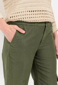 Damen Camel Active Hosen^Loose Fit Cargo aus einem Baumwoll-Leinenmix