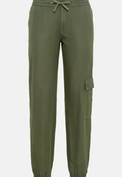 Damen Camel Active Hosen^Loose Fit Cargo aus einem Baumwoll-Leinenmix