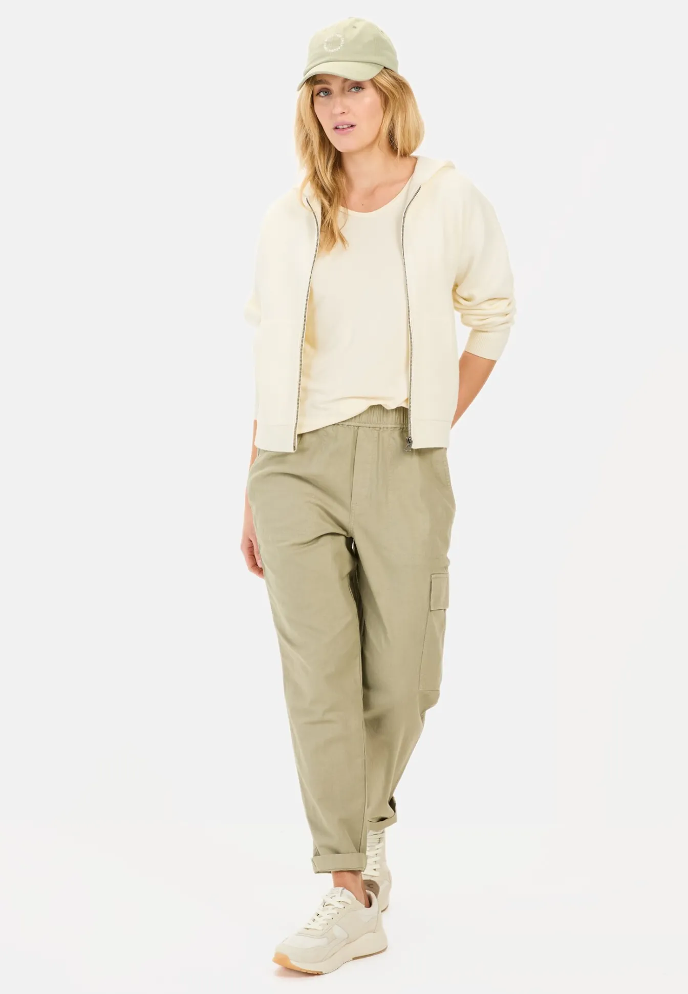 Damen Camel Active Hosen^Loose Fit Hose aus Leinenmix