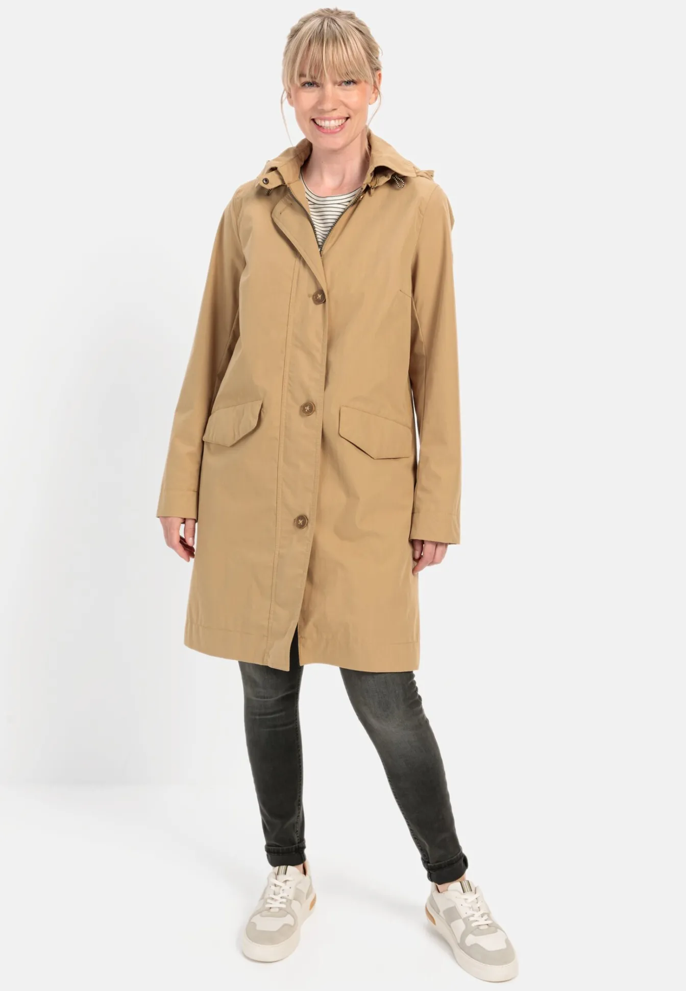 Damen Camel Active Jacken & Westen^Mantel aus Baumwollmix