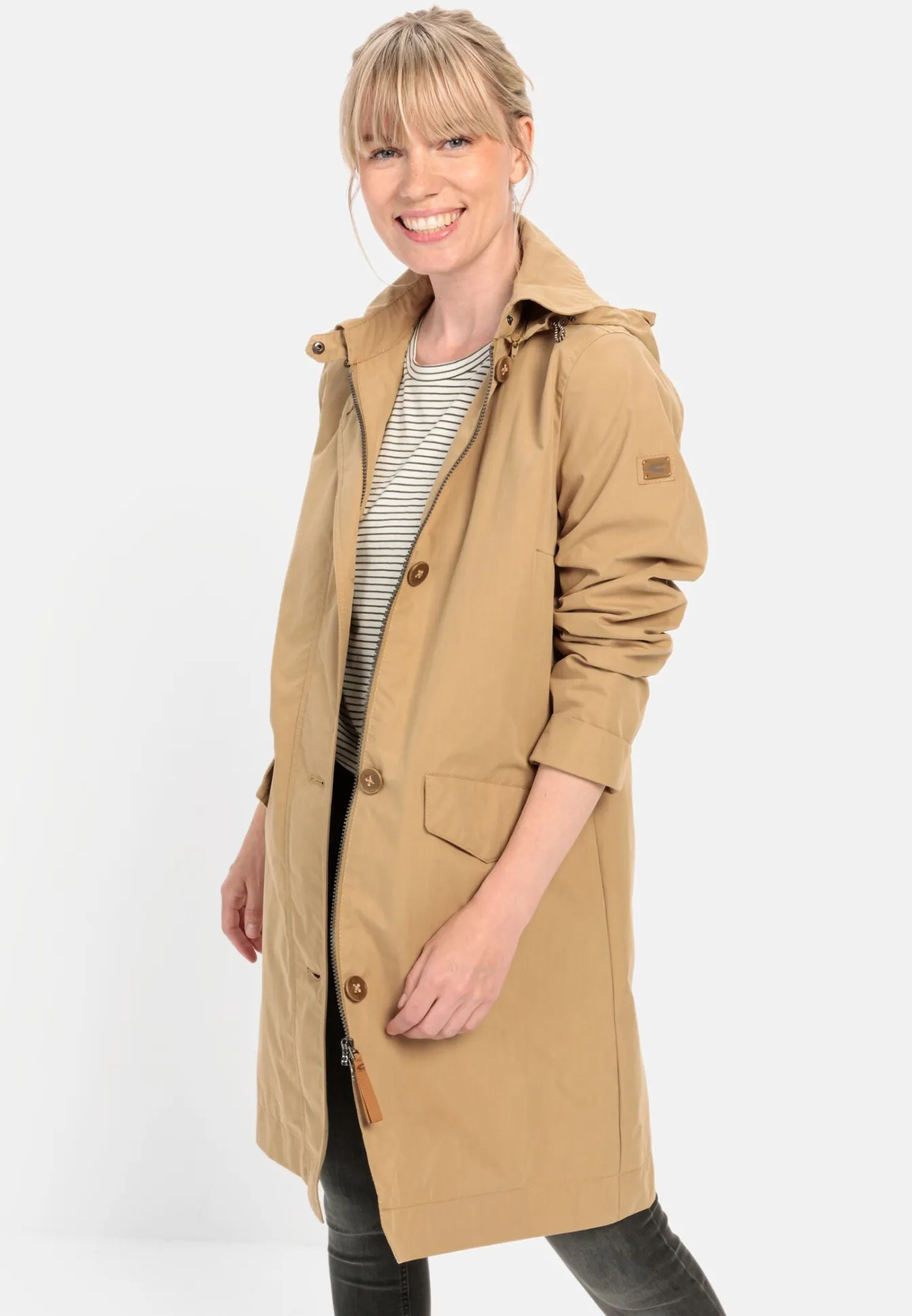 Damen Camel Active Jacken & Westen^Mantel aus Baumwollmix