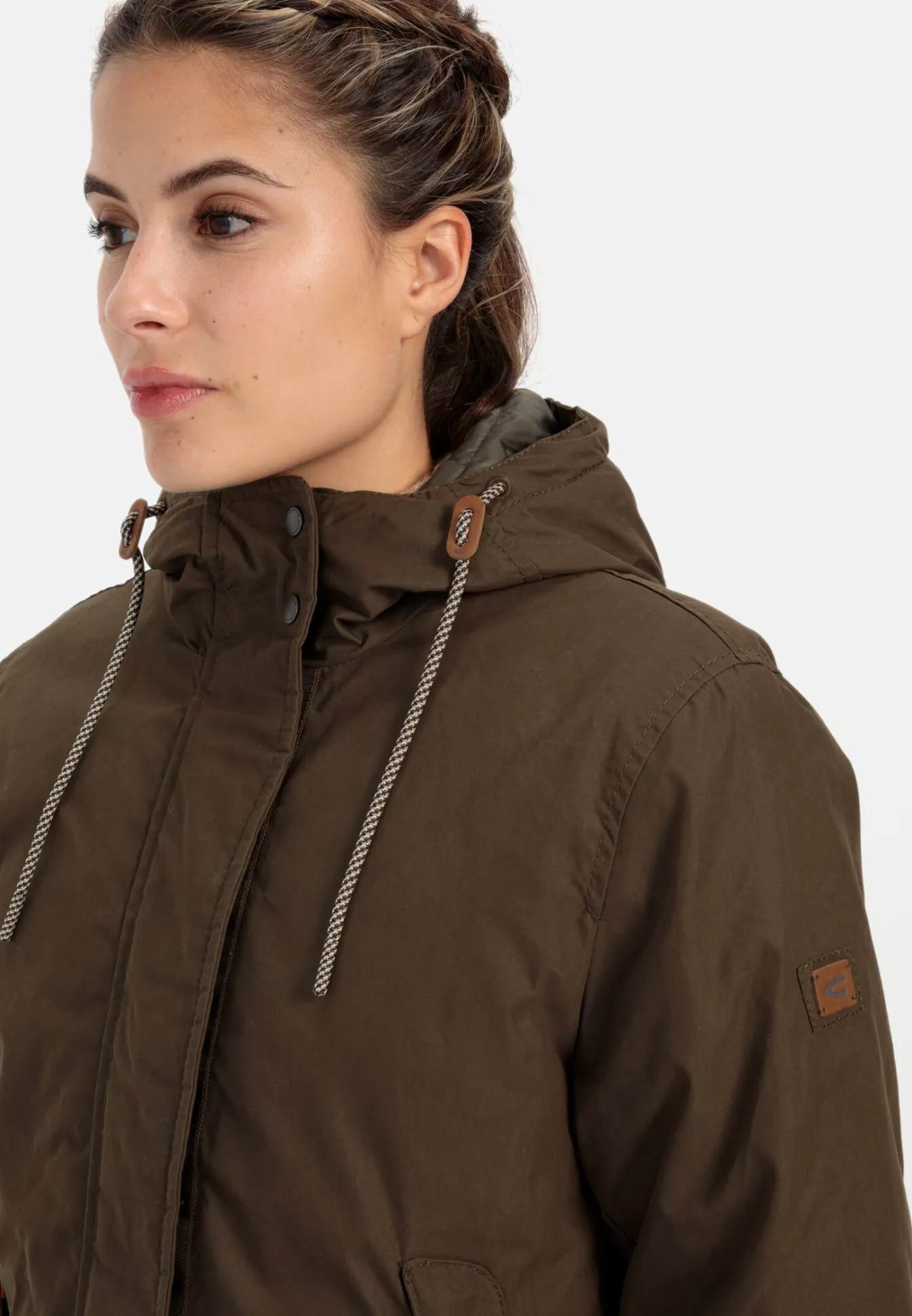 Damen Camel Active Jacken & Westen^Mantel mit fester Kapuze