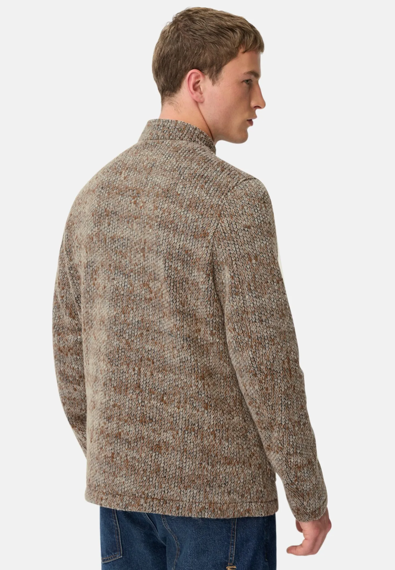 Herren Camel Active Pullover & Cardigan|Jacken & Westen^Melierte Jacke mit Stehkragen