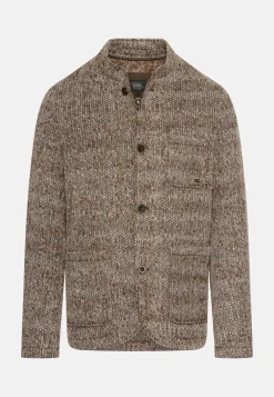 Herren Camel Active Pullover & Cardigan|Jacken & Westen^Melierte Jacke mit Stehkragen