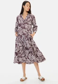 Damen Camel Active Kleider^Mittellanges Sommerkleid mit Allover-Print