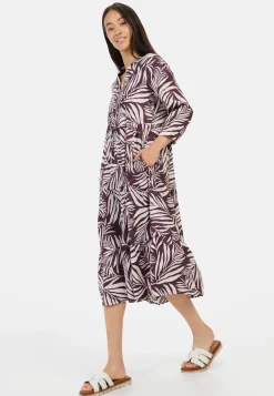 Damen Camel Active Kleider^Mittellanges Sommerkleid mit Allover-Print