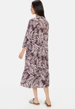 Damen Camel Active Kleider^Mittellanges Sommerkleid mit Allover-Print