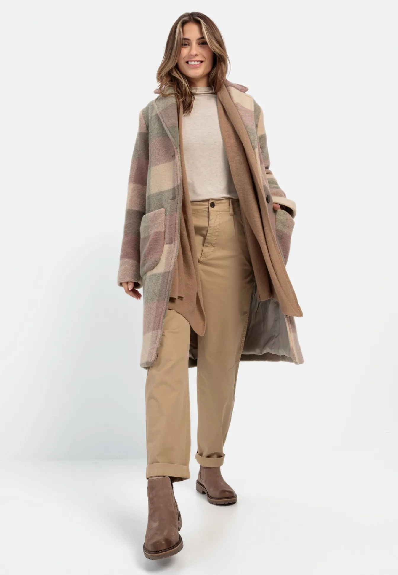 Damen Camel Active Hosen^Mom Fit Chino