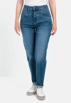 Damen Camel Active Hosen^Mom Fit 5-Pocket Jeans