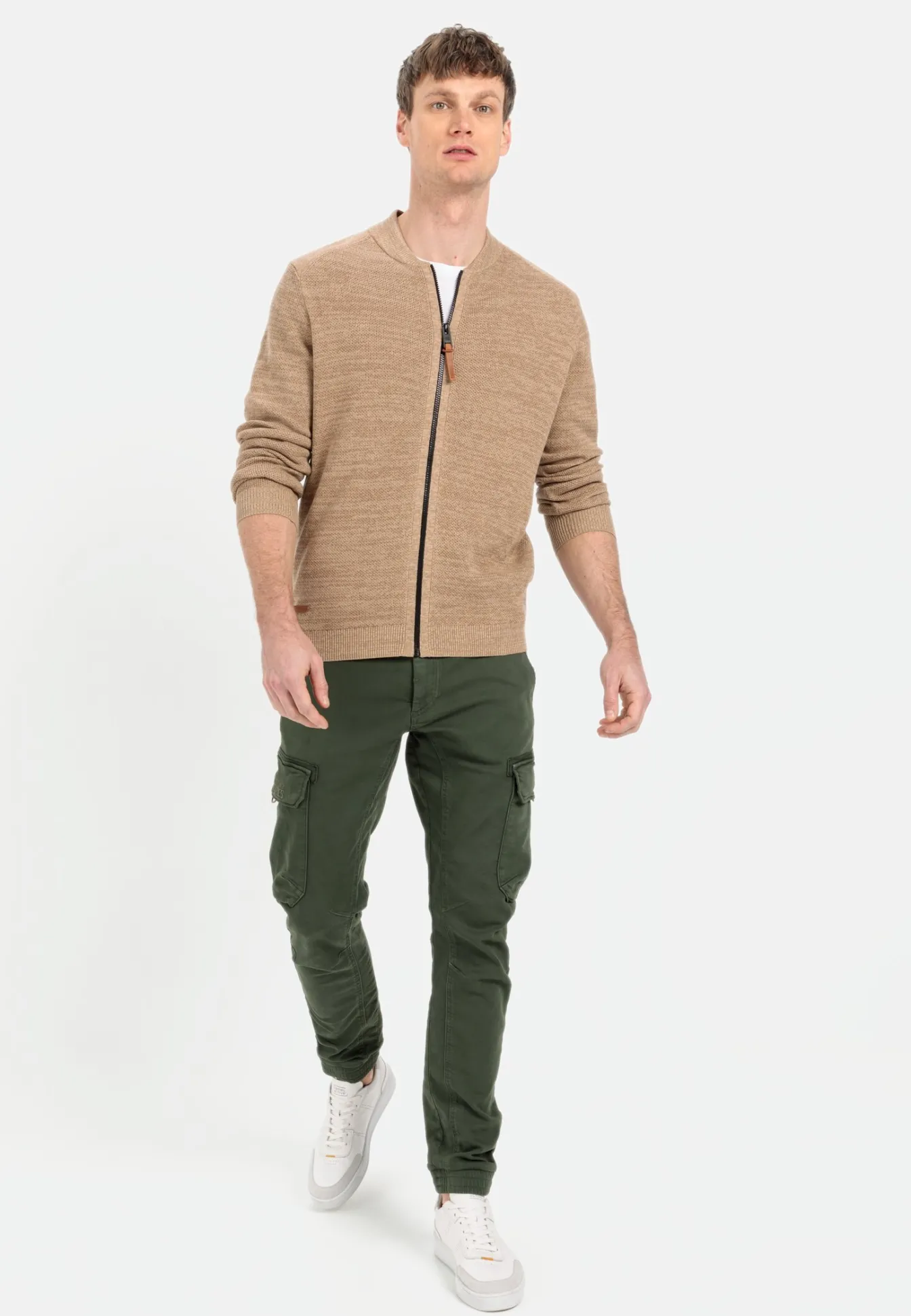 Herren Camel Active Pullover & Cardigan^Mouliné Strickjacke aus zertifiziertem Organic Cotton