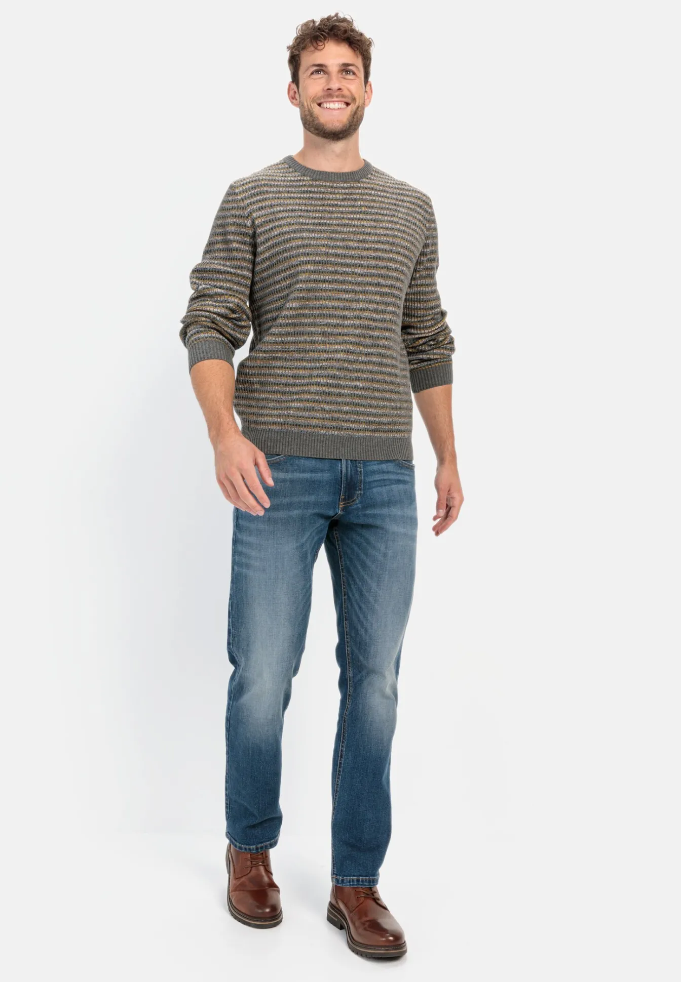 Herren Camel Active Pullover & Cardigan^Mouline Strickpullover im Streifenmuster