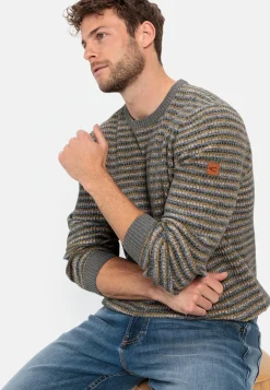 Herren Camel Active Pullover & Cardigan^Mouline Strickpullover im Streifenmuster