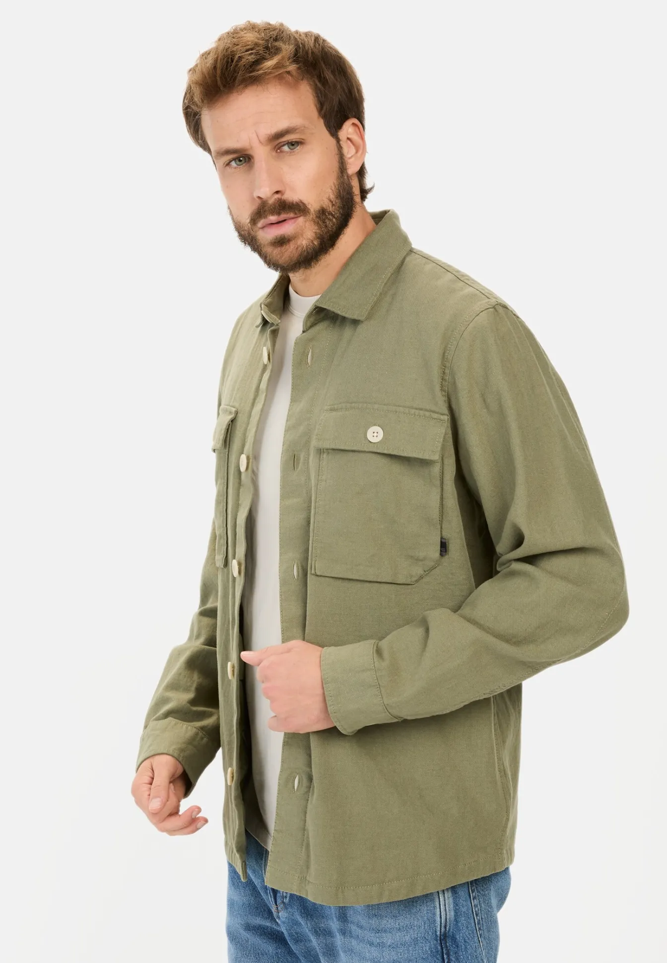 Herren Camel Active Overshirts^Overshirt aus Leinen-Baumwoll-Mix