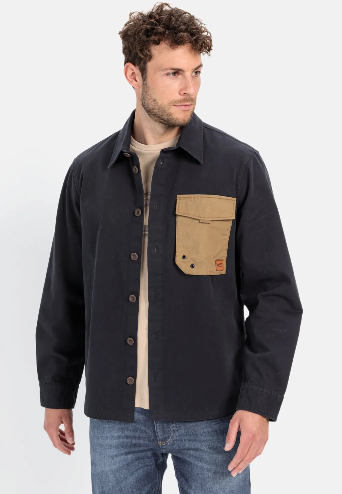 Herren Camel Active Overshirts^Overshirt aus reiner Baumwolle