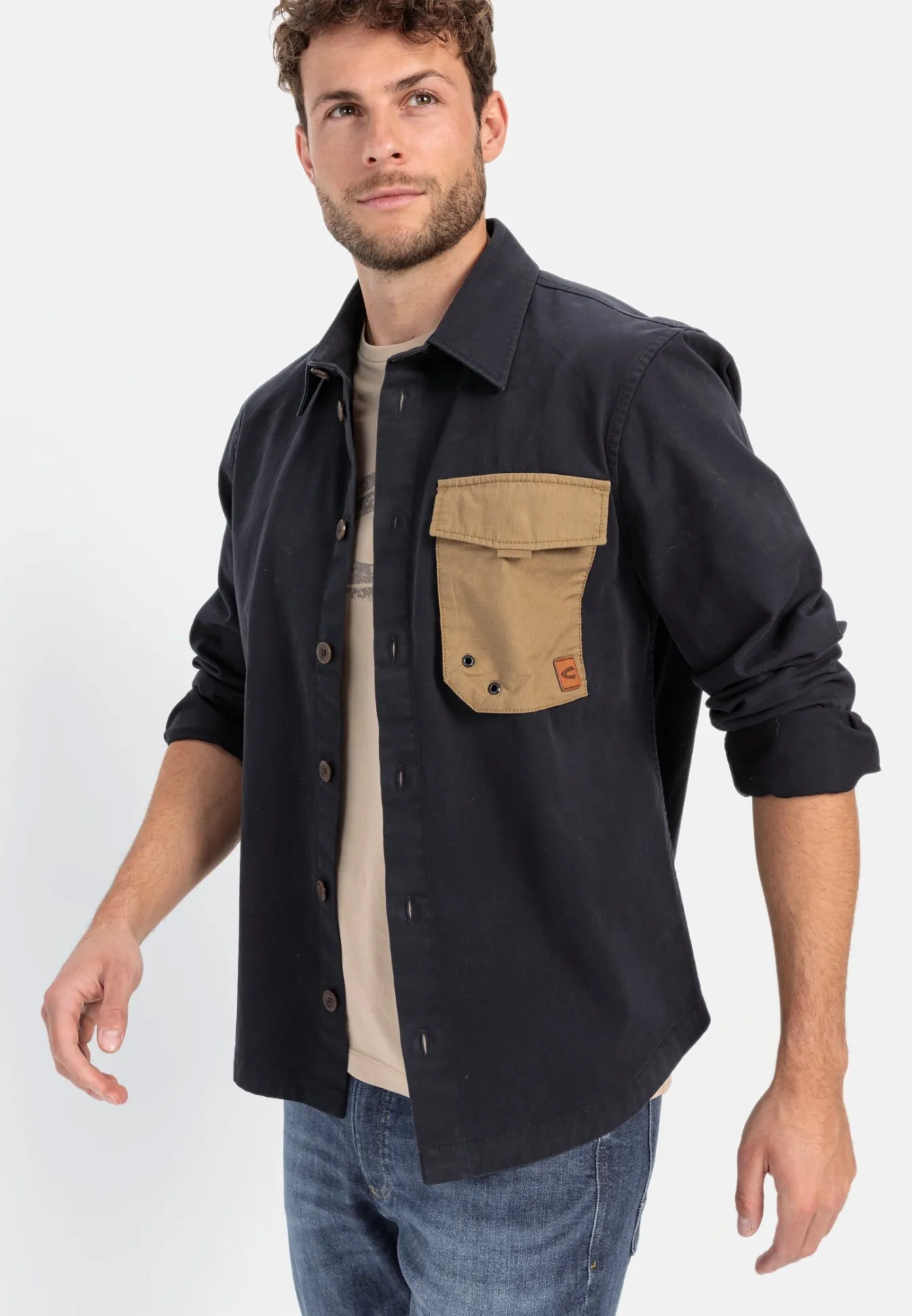 Herren Camel Active Overshirts^Overshirt aus reiner Baumwolle